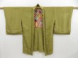 Photo5: 4324T09z560 Vintage Japanese Kimono Silk HAORI  Olive green (5)