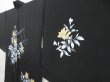 Photo2: 4324T10z570 Vintage Japanese Kimono Silk HAORI Flower Black (2)