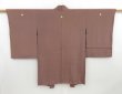 Photo3: 4324T11z670 Vintage Japanese Kimono Silk HAORI Plain Light brown (3)