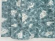 Photo4: 4325T06z890 Vintage Japanese Kimono Silk KOMON Leaf Dull cyan (4)