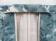 Photo8: 4325T06z890 Vintage Japanese Kimono Silk KOMON Leaf Dull cyan (8)