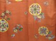 Photo5: 4325T08z630 Vintage Japanese Kimono Silk KOMON Flowers Brown (5)