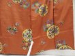 Photo7: 4325T08z630 Vintage Japanese Kimono Silk KOMON Flowers Brown (7)