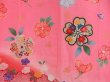 Photo3: 4325T09z680  Japanese Kimono Synthetic Girl's  Flowers Red-Pink (3)