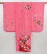 Photo6: 4325T09z680  Japanese Kimono Synthetic Girl's  Flowers Red-Pink (6)