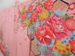 Photo2: 4325T10z710 Vintage Japanese Kimono Silk Girl's  Peony Pink (2)