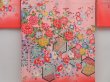 Photo3: 4325T10z710 Vintage Japanese Kimono Silk Girl's  Peony Pink (3)