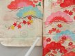 Photo6: 4325T11z310 Vintage Japanese Kimono Silk Girl's  Flying crane Off-white (6)