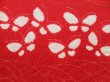 Photo7: 4325T12z930 Vintage Japanese Kimono Silk KOMON Butterfly Dark red (7)