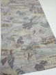 Photo2: 2K02z70  Japanese Kimono Crepe Silk  FABRIC Edo era Light gray 41.7x15.0 (2)