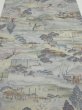 Photo1: 2K05z110  Japanese Kimono Crepe Silk  FABRIC Edo era Light gray 66.9x14.8 (1)