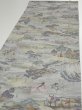 Photo3: 2K05z110  Japanese Kimono Crepe Silk  FABRIC Edo era Light gray 66.9x14.8 (3)