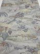 Photo1: 2K06z80  Japanese Kimono Crepe Silk  FABRIC Edo era Light gray 45.7x15.0 (1)