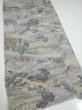 Photo2: 2K06z80  Japanese Kimono Crepe Silk  FABRIC Edo era Light gray 45.7x15.0 (2)