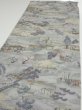 Photo3: 2K06z80  Japanese Kimono Crepe Silk  FABRIC Edo era Light gray 45.7x15.0 (3)