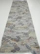 Photo6: 2K06z80  Japanese Kimono Crepe Silk  FABRIC Edo era Light gray 45.7x15.0 (6)