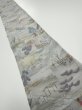 Photo1: 2K07z50  Japanese Kimono Crepe Silk  FABRIC Edo era Light gray 55.1x7.5 (1)