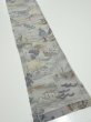 Photo2: 2K07z50  Japanese Kimono Crepe Silk  FABRIC Edo era Light gray 55.1x7.5 (2)