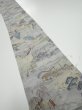 Photo1: 2K08z50  Japanese Kimono Crepe Silk  FABRIC Edo era Light gray 55.1x7.3 (1)