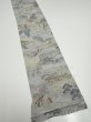 Photo2: 2K08z50  Japanese Kimono Crepe Silk  FABRIC Edo era Light gray 55.1x7.3 (2)