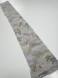 Photo6: 2K08z50  Japanese Kimono Crepe Silk  FABRIC Edo era Light gray 55.1x7.3 (6)