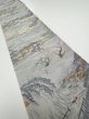 Photo1: 2K10z30  Japanese Kimono Crepe Silk  FABRIC Edo era Light gray 37.4x7.3 (1)