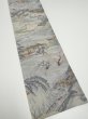 Photo2: 2K10z30  Japanese Kimono Crepe Silk  FABRIC Edo era Light gray 37.4x7.3 (2)