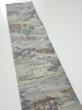 Photo3: 2K10z30  Japanese Kimono Crepe Silk  FABRIC Edo era Light gray 37.4x7.3 (3)