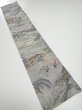 Photo5: 2K10z30  Japanese Kimono Crepe Silk  FABRIC Edo era Light gray 37.4x7.3 (5)