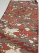 Photo3: 2K01z60  Japanese Kimono Silk  FABRIC Peacock Red-Brown 40.2x14.6 (3)