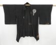 Photo4: 4326T04z330 Vintage Japanese Kimono Silk HAORI Ripple Black (4)