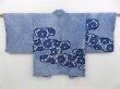 Photo1: 4326T05z540 Vintage Japanese Kimono Silk SHIBORI HAORI Chrysanthemum Dark blue (1)