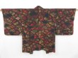 Photo1: 4326T06z580 Vintage Japanese Kimono Silk HAORI  Dark yellow Black (1)