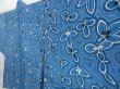 Photo2: 4326T08z610 Vintage Japanese Kimono Silk HAORI Leaves Blue (2)