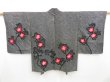 Photo1: 4326T09z550 Vintage Japanese Kimono Silk SHIBORI HAORI Flower Black (1)