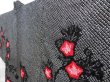 Photo2: 4326T09z550 Vintage Japanese Kimono Silk SHIBORI HAORI Flower Black (2)