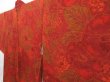 Photo2: 4326T11z570 Vintage Japanese Kimono Silk HAORI Flowers Dark red (2)