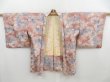 Photo5: 4326T12z510 Vintage Japanese Kimono Silk SHIBORI HAORI Leaf Light brown (5)