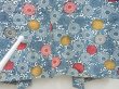 Photo7: 4326T13z510 Vintage Japanese Kimono Silk HAORI Chrysanthemum Saxeblue (7)