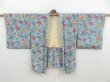 Photo8: 4326T13z510 Vintage Japanese Kimono Silk HAORI Chrysanthemum Saxeblue (8)