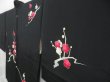 Photo2: 4326T14z620 Vintage Japanese Kimono Silk HAORI Plum blossom Black (2)