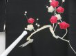 Photo8: 4326T14z620 Vintage Japanese Kimono Silk HAORI Plum blossom Black (8)