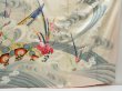 Photo7: 4331T01z1140 Vintage Japanese Kimono Silk FURISODE Katawaguruma  Off-white (7)