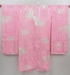 Photo1: 4331T03z680 Vintage Japanese Kimono Silk JUBAN Chrysanthemum Pink (1)