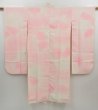 Photo1: 4331T04z690 Vintage Japanese Kimono Silk JUBAN Chrysanthemum Pink (1)