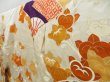 Photo2: 4331T06z1070 Vintage Japanese Kimono Silk FURISODE Folding fan Off-white (2)