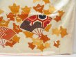 Photo7: 4331T06z1070 Vintage Japanese Kimono Silk FURISODE Folding fan Off-white (7)