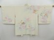 Photo1: 4401T04z620 Vintage Japanese Kimono Silk HAORI Flowers Off-white (1)