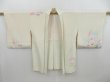 Photo5: 4401T04z620 Vintage Japanese Kimono Silk HAORI Flowers Off-white (5)