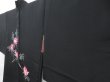 Photo2: 4401T05z590 Vintage Japanese Kimono Silk HAORI Flower Black (2)